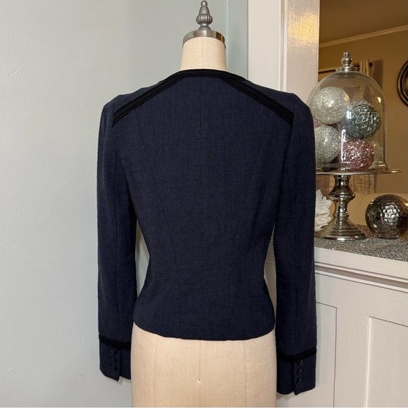 White House Black Market Tweed Military Style Crop Blazer Jacket Size 2 XS - Picture 7 of 11